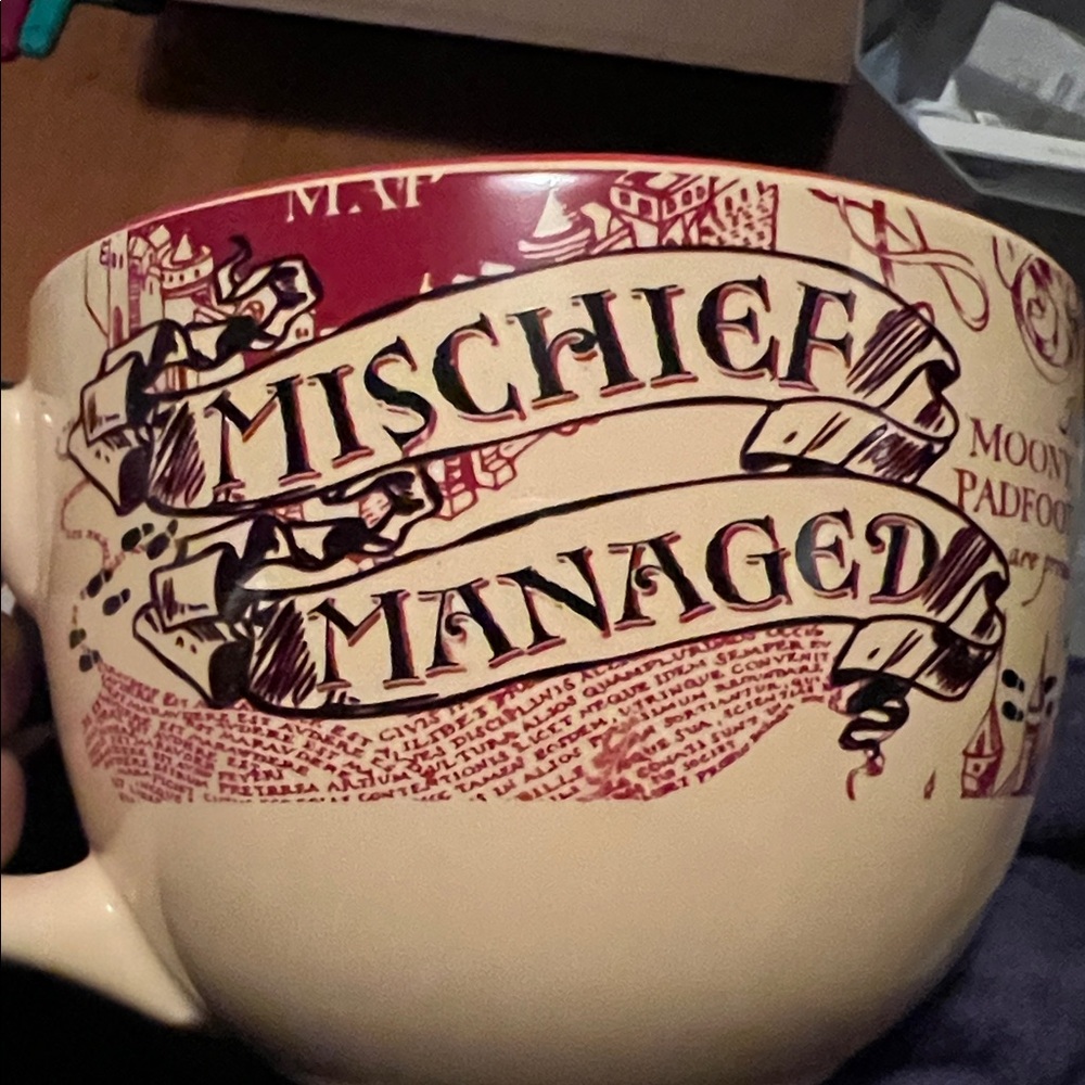Mischief Managed Mug - Cream and Red